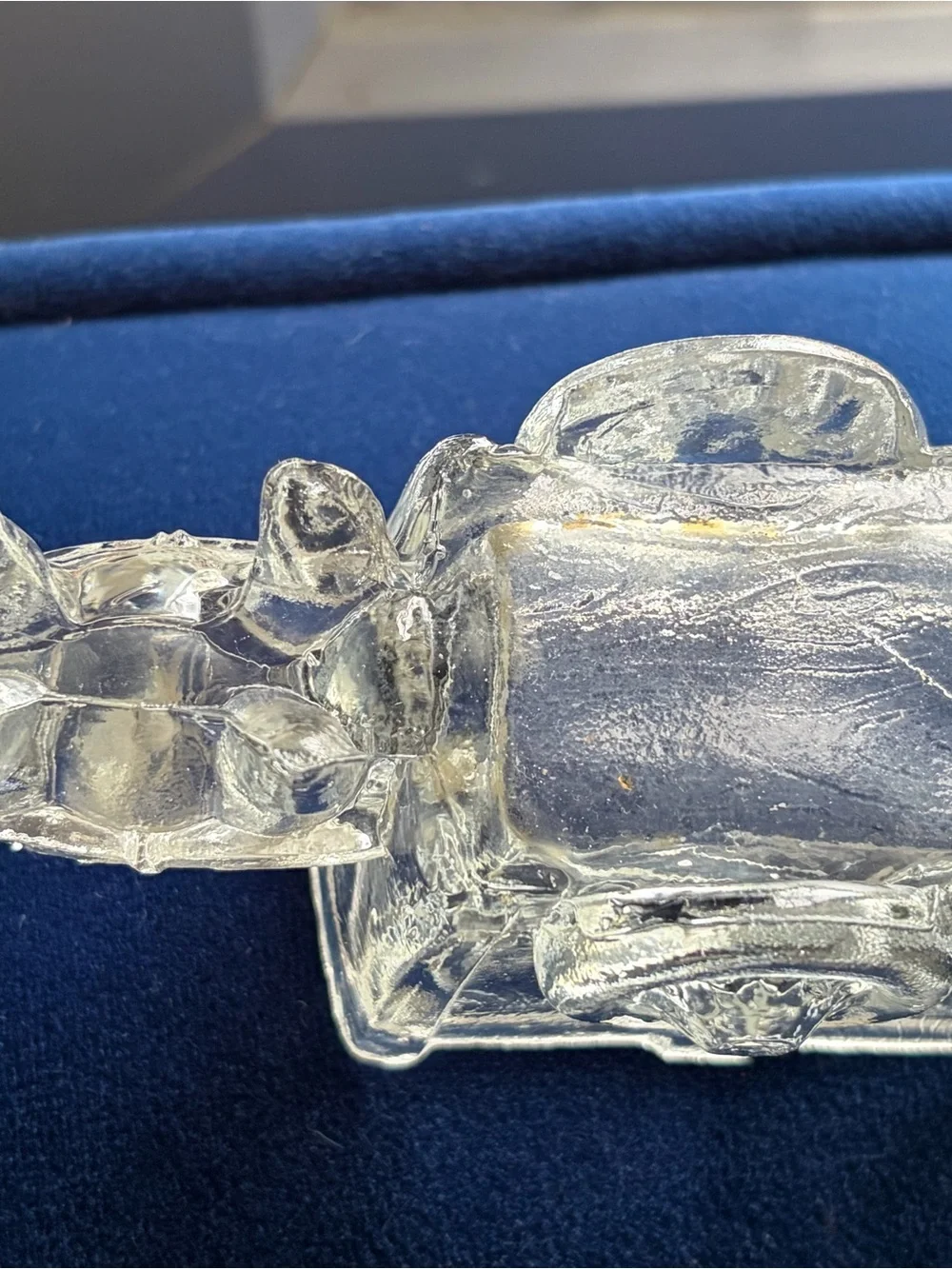 Source Unknown Clear Glass Horse-Drawn Carriage Candle Holder candy dish